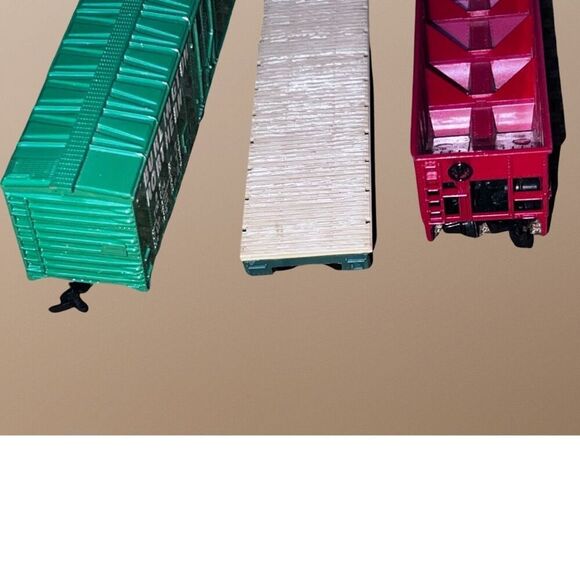 3 Vintage 1975 TYCO BN 100024 Box Car Open Bay Hopper Flat Car HO Scale Train B6 - Picture 3 of 7